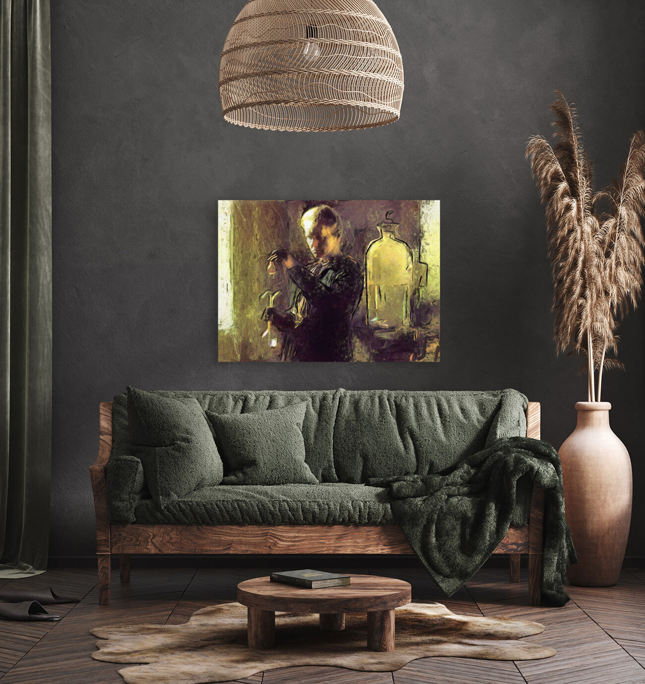 Marie Curie in Lab Reproduction