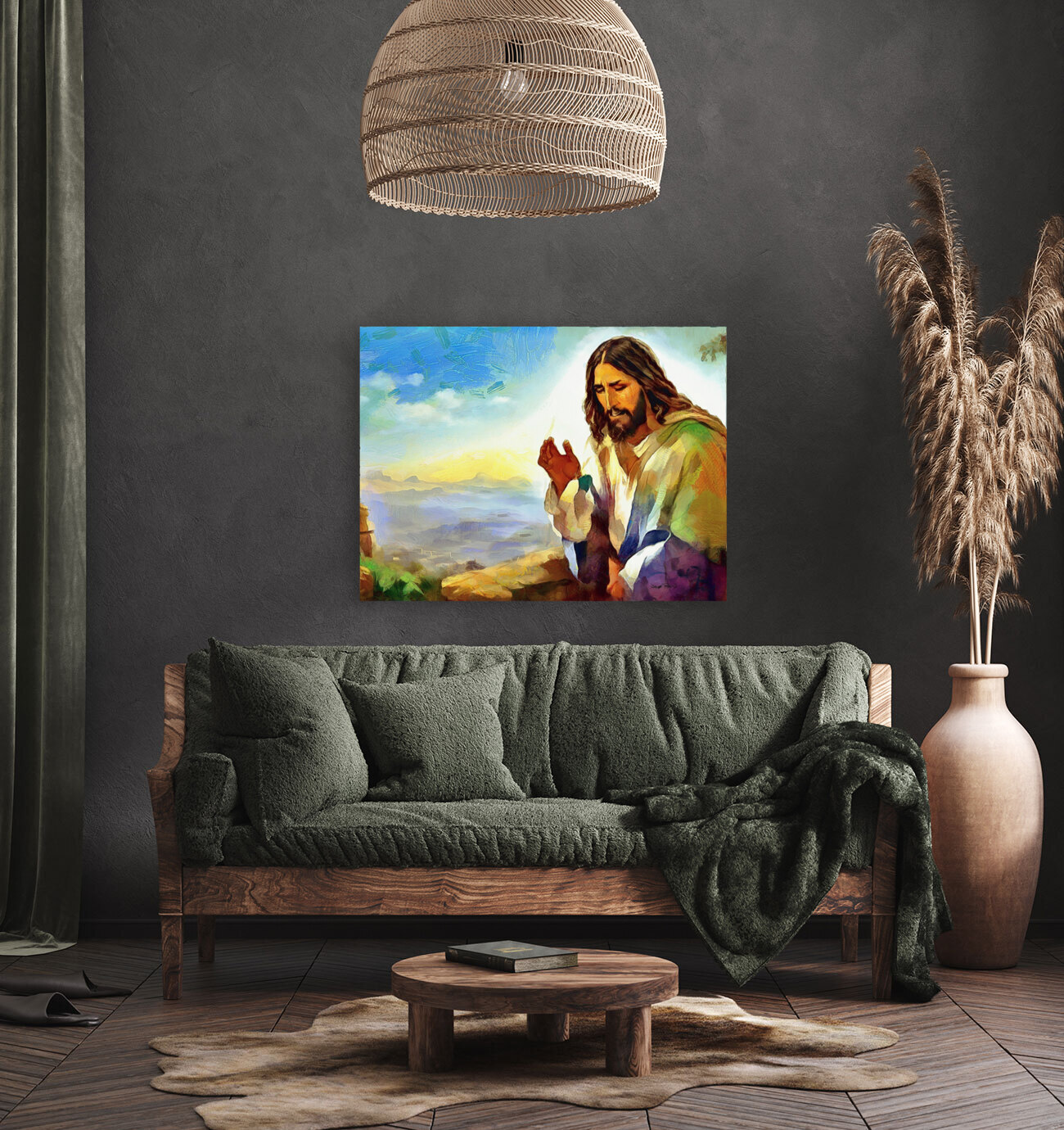 THE PRAYERFUL MOMENTS OF JESUS CHRIST - Prayer and Solitude on Top The Mountain Reproduction