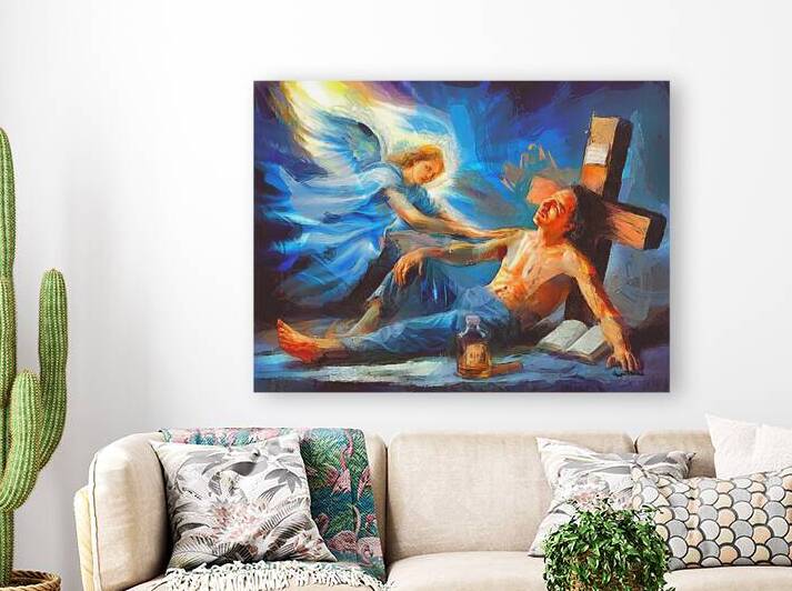 Strength from an Angel by Wayne Pascall Art