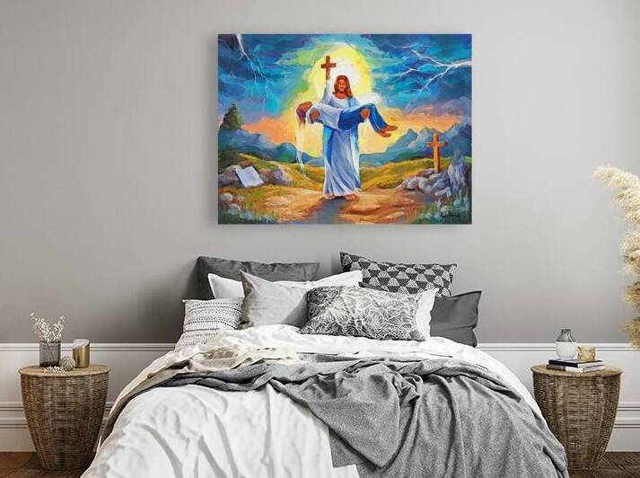 Safe in The Arms of Jesus by Wayne Pascall Art