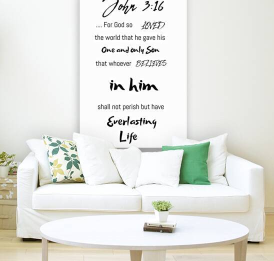 JOHN 3:16 - Vertical White Background by Wayne Pascall Art