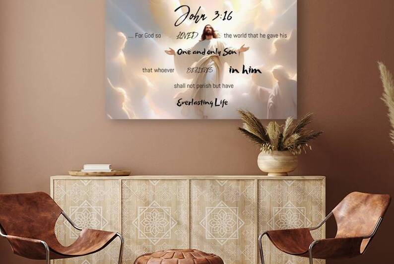 JOHN 3:16 - Horizontal Image by Wayne Pascall Art