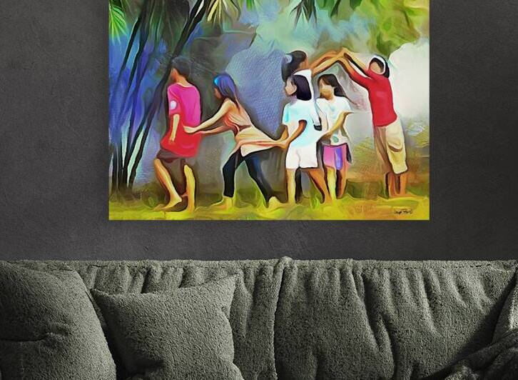 When We were Children - The Train by Wayne Pascall Art