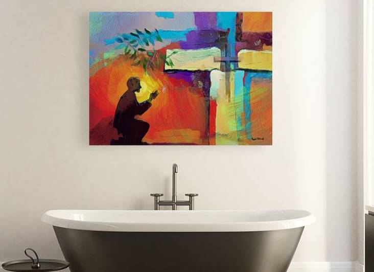 KNEEL AT THE CROSS  by Wayne Pascall Art