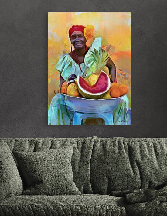 CARIBBEAN SCENES - FRUIT LADY-2 by Wayne Pascall Art