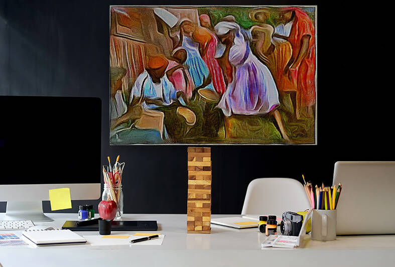 CARIBBEAN ART - BONGO DRUM RHYTHM by Wayne Pascall Art