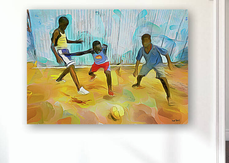 CARIBBEAN SCENES - SMALL GOAL IN DE STREET by Wayne Pascall Art