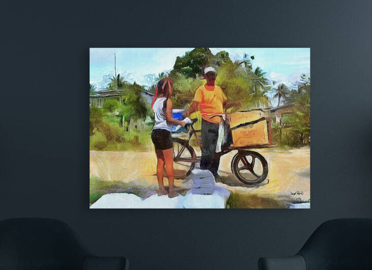 caribbean scenes - village vendor by Wayne Pascall Art