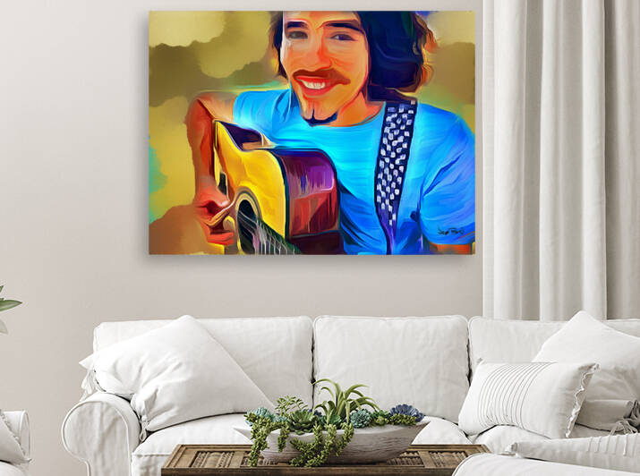 guitar and a smile by Wayne Pascall Art