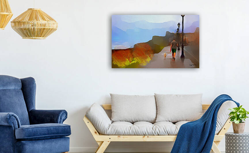 Walk by the Sea by Wayne Pascall Art