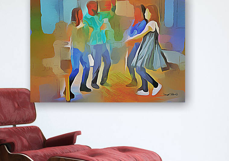 Cheerful Friends by Wayne Pascall Art