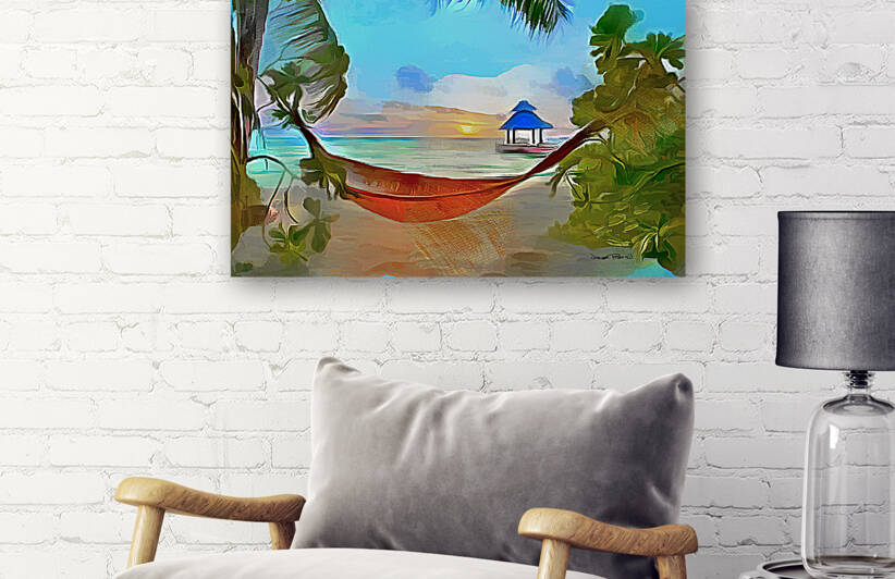 Hammock by The Beach by Wayne Pascall Art