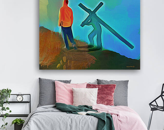 Take Up Your Cross and Follow Me by Wayne Pascall Art