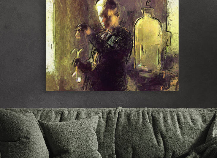 Marie Curie in Lab by Wayne Pascall Art