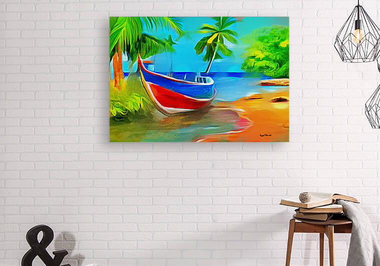 BOAT ON THE SHORE by Wayne Pascall Art