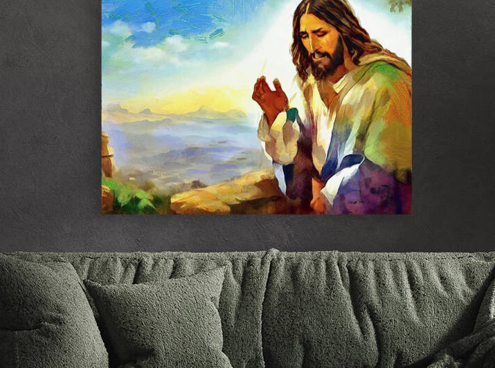 THE PRAYERFUL MOMENTS OF JESUS CHRIST - Prayer and Solitude on Top The Mountain by Wayne Pascall Art