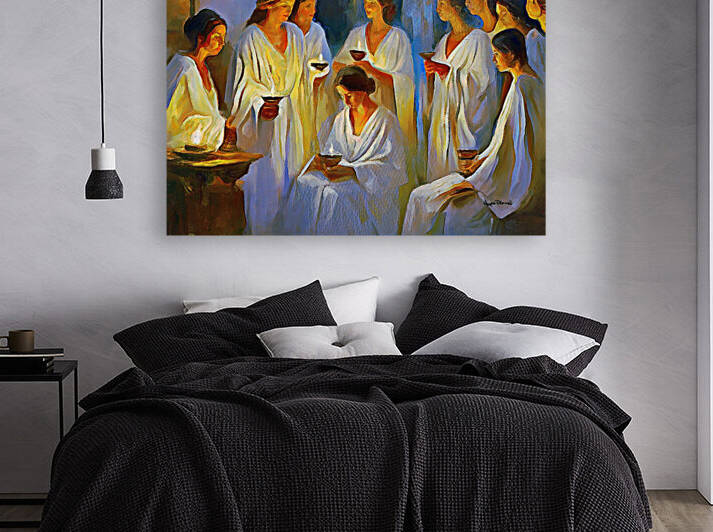 PARABLES OF JESUS - The 5 Wise and 5 Foolish Virgins by Wayne Pascall Art